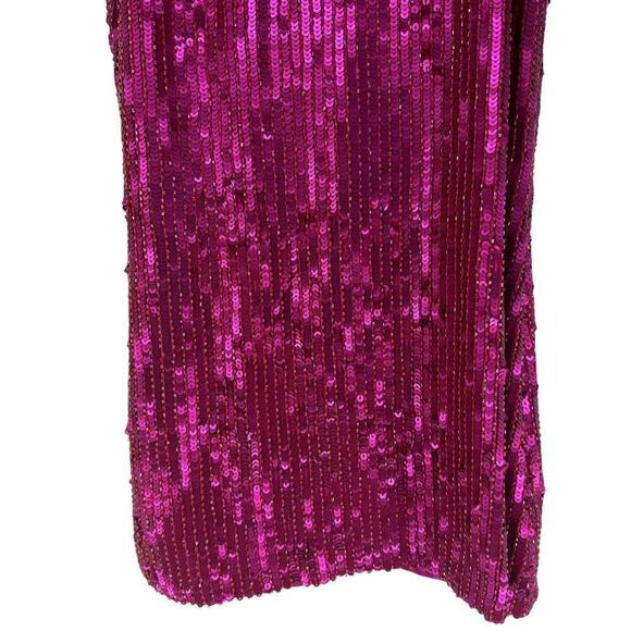 Trina Turk Sequin Tunic Pink XS Sleeveless Silk Scoop Neck Formal Flirty Fucshia - Picture 3 of 11